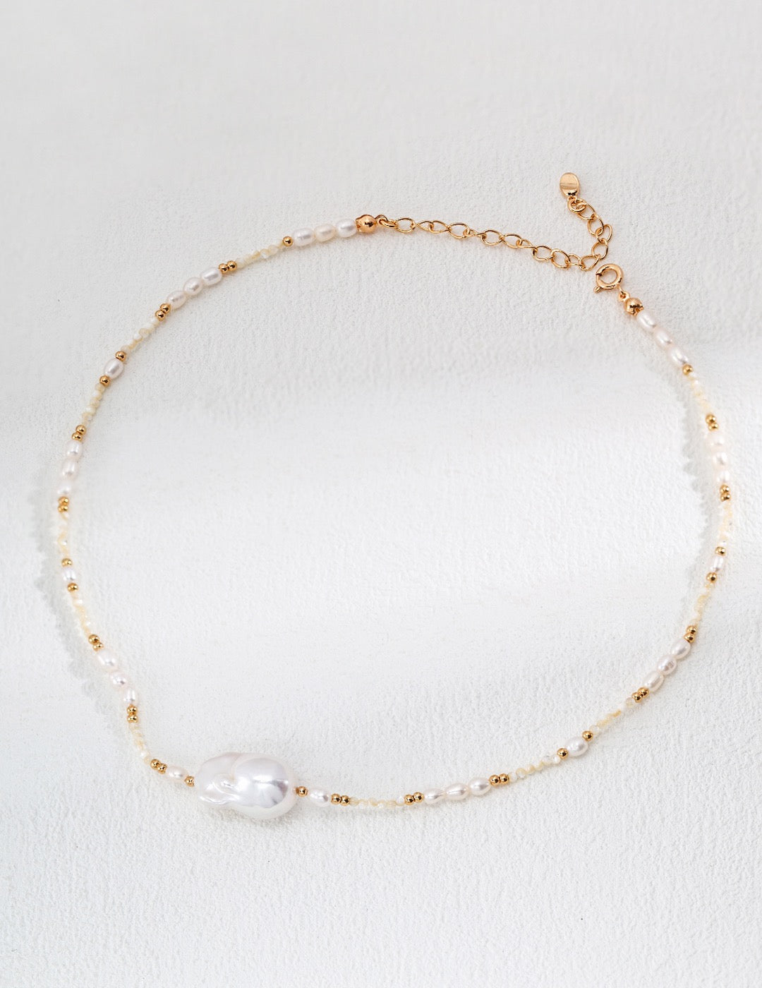 S925 silver simple natural pearl shell necklace