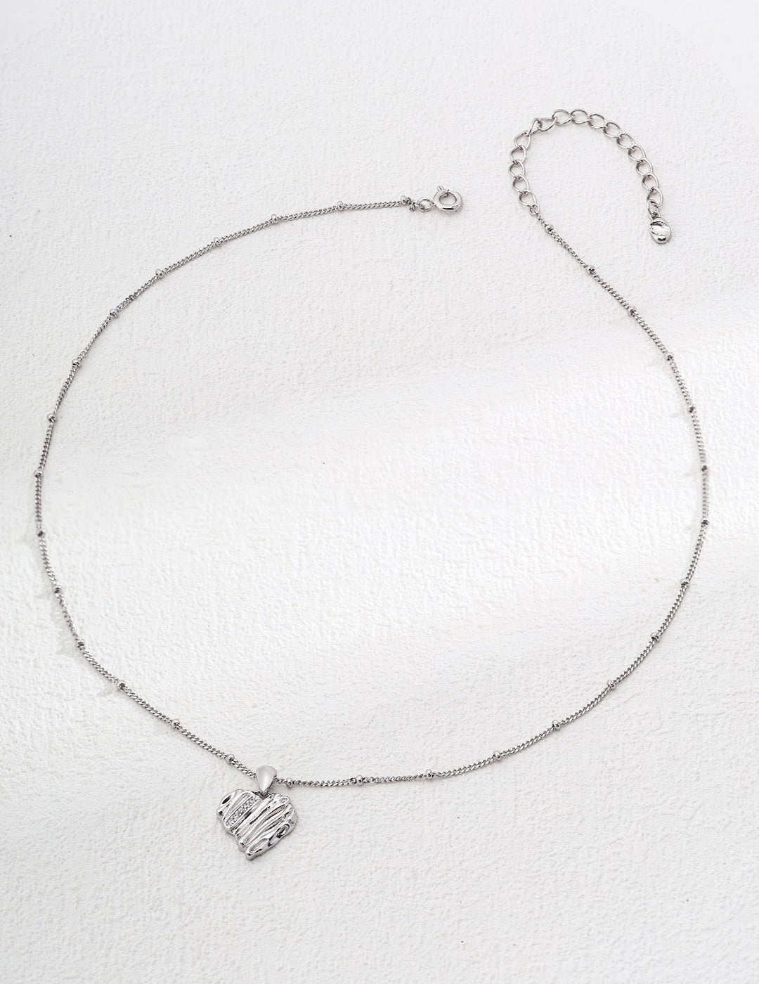 S925 silver simple heart-shaped zircon necklace