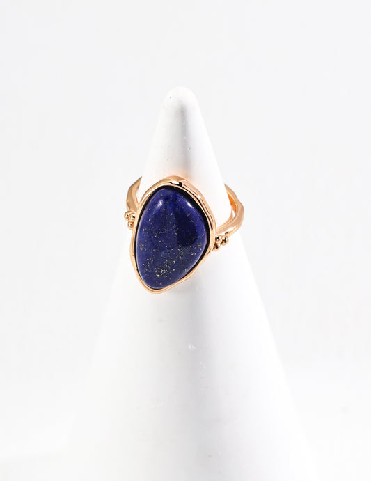 925 silver irregular retro lapis lazuli ring J0261-2