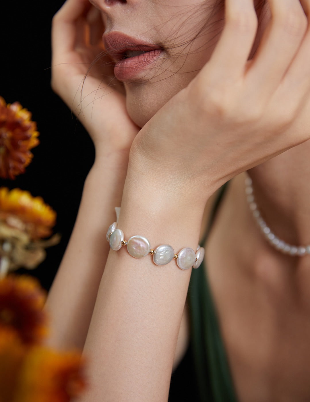 Baroque button pearl bracelet SL0058/SL0180