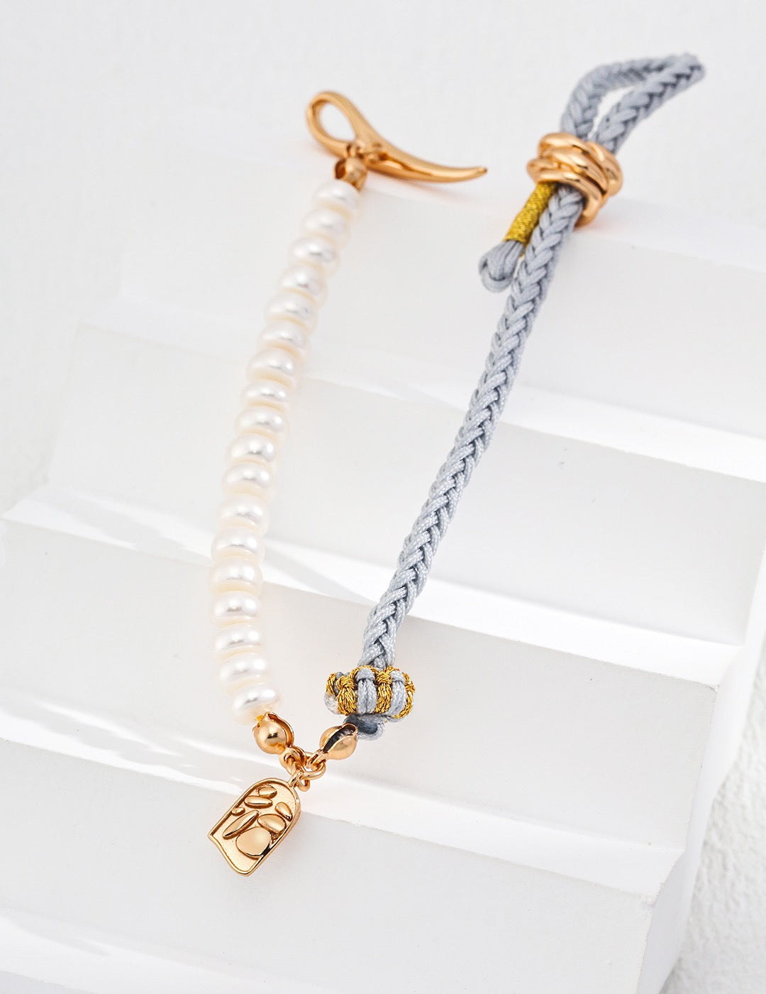 Chinese style woven natural pearl bracelet