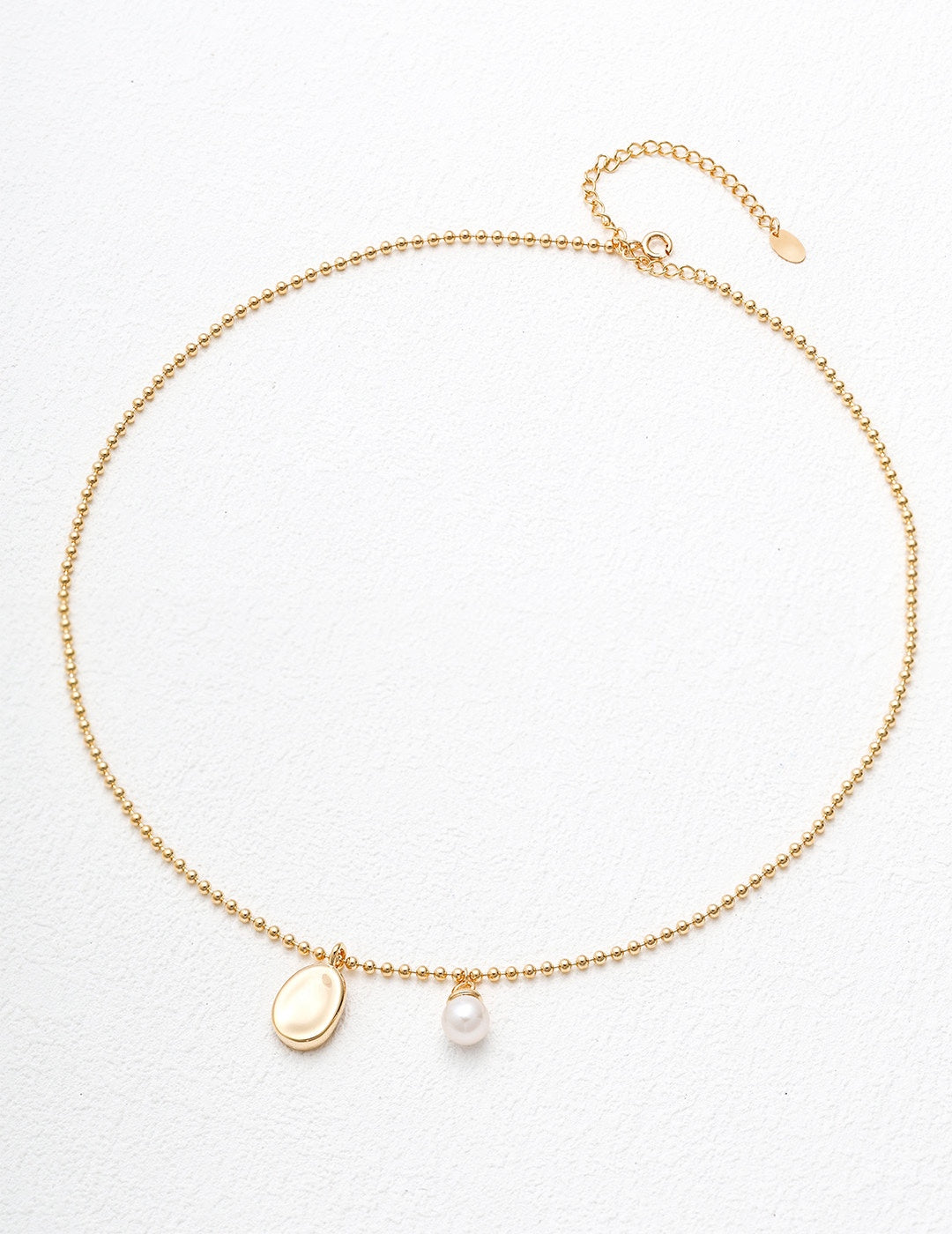 Minimalist French double-sided natural pearl necklace