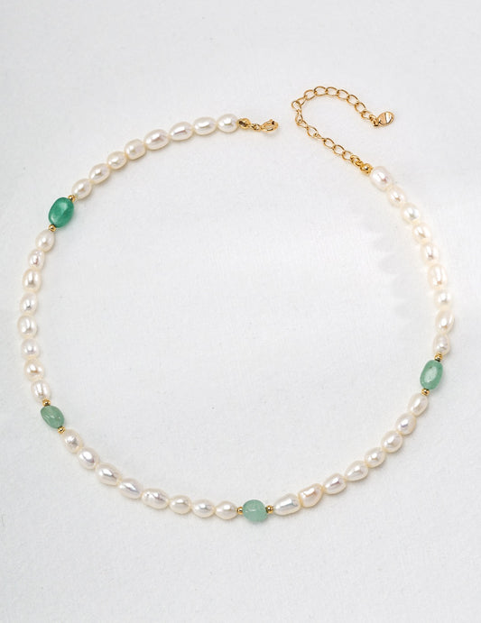 Minimalist French natural pearl necklace D0529-2