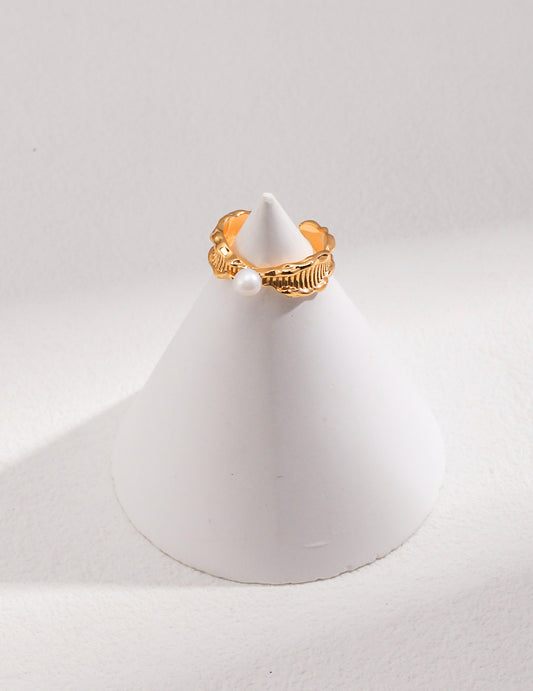 Natural Fluid Ocean Pearl ring J0196