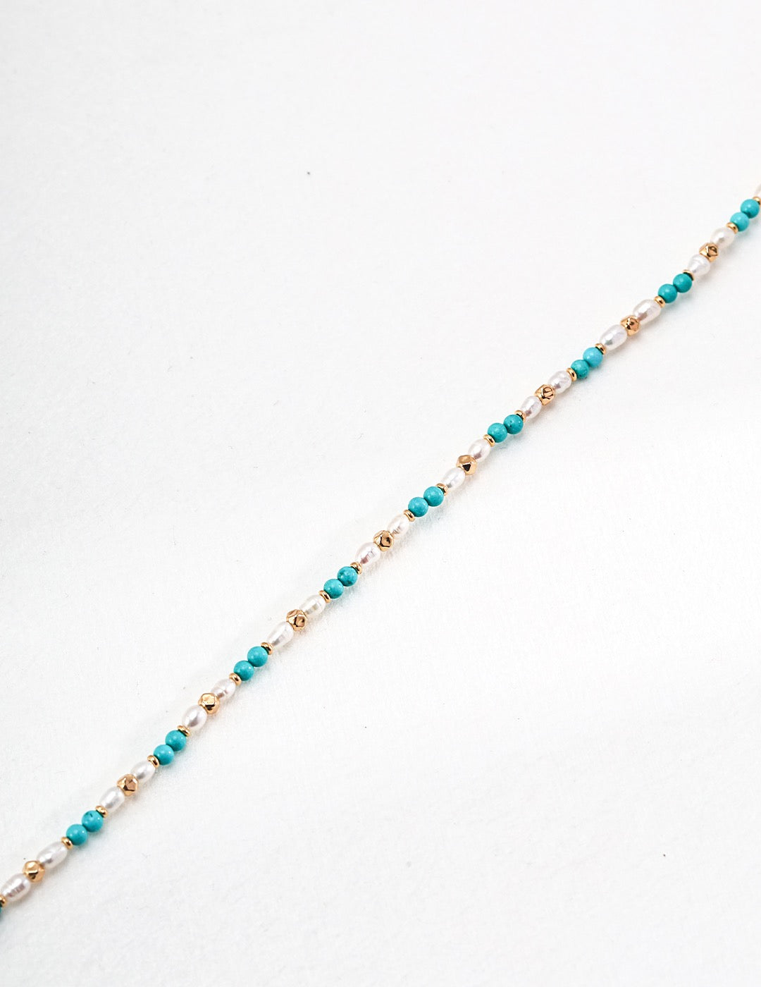 Natural pearl turquoise beaded necklace