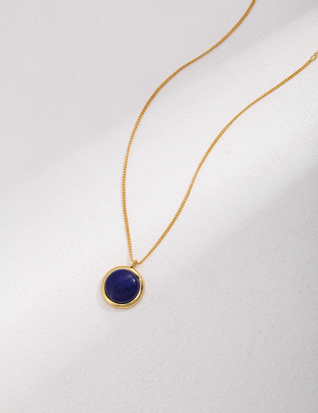 Pure silver natural lapis lazuli necklace D0327