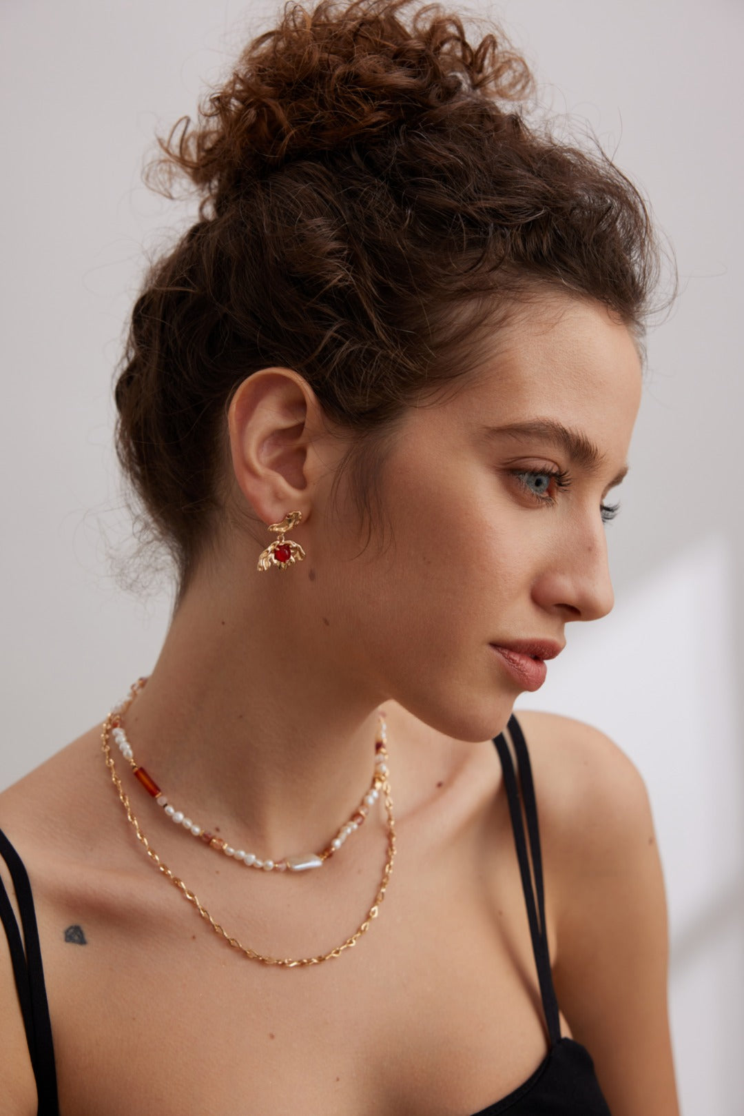 Red agate butterfly earrings