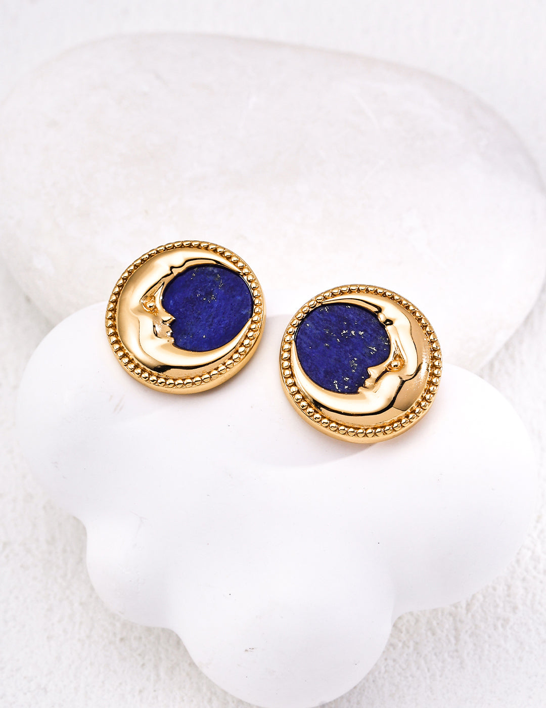 S925 silver design retro lapis lazuli earrings