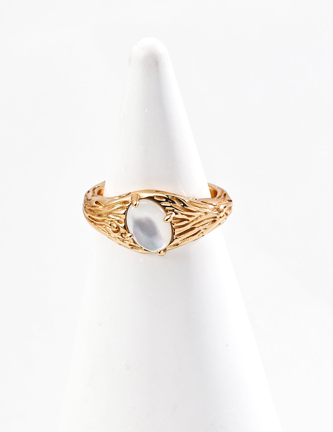S925 silver fashion retro mother-of-pearl ring