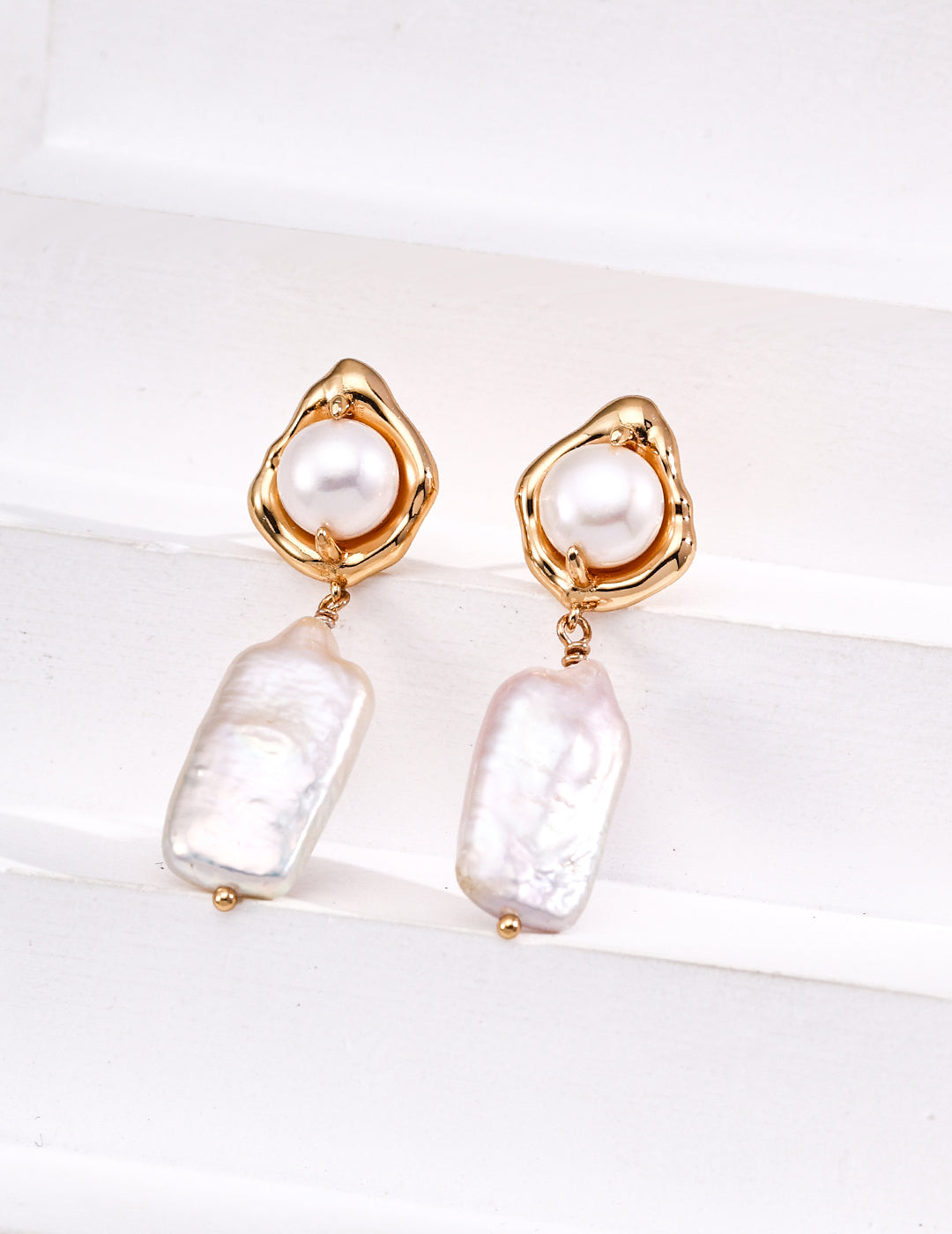 S925 silver natural pearl earrings E01284