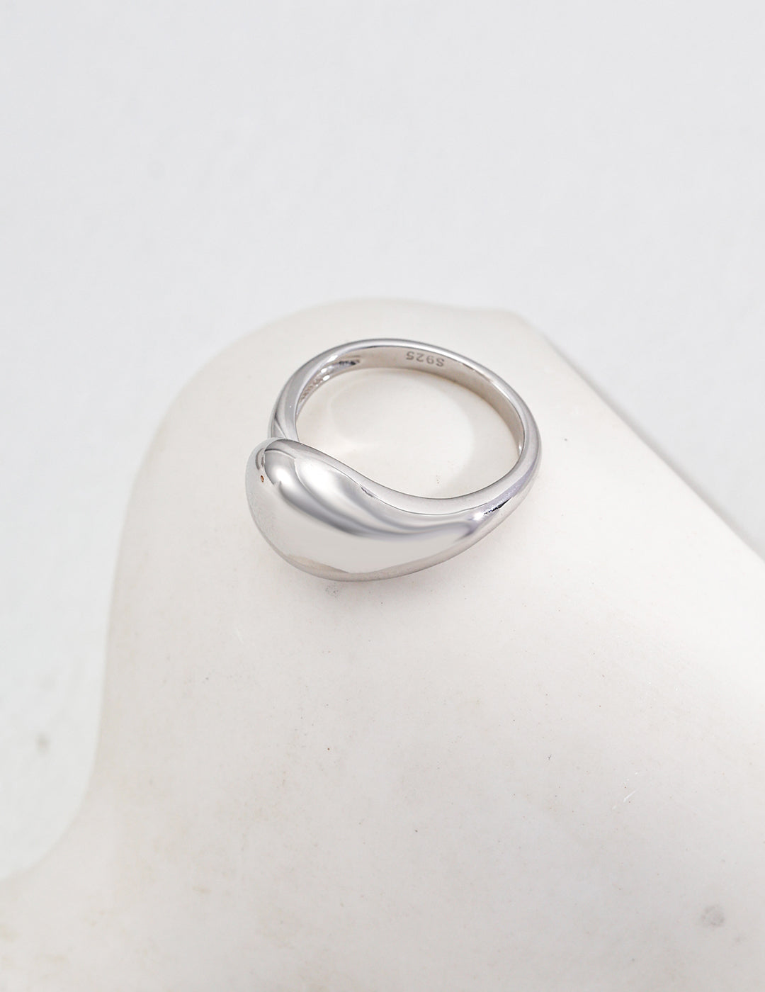 S925 silver simple matte/smooth ring J0265