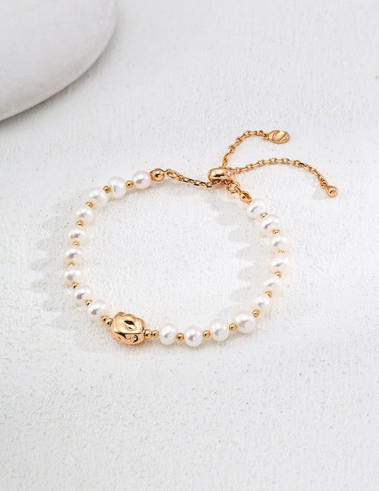 S925 silver simple natural pearl bracelet