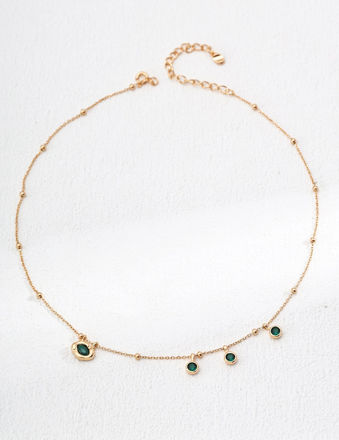 S925 silver simple zircon necklace malachite necklace