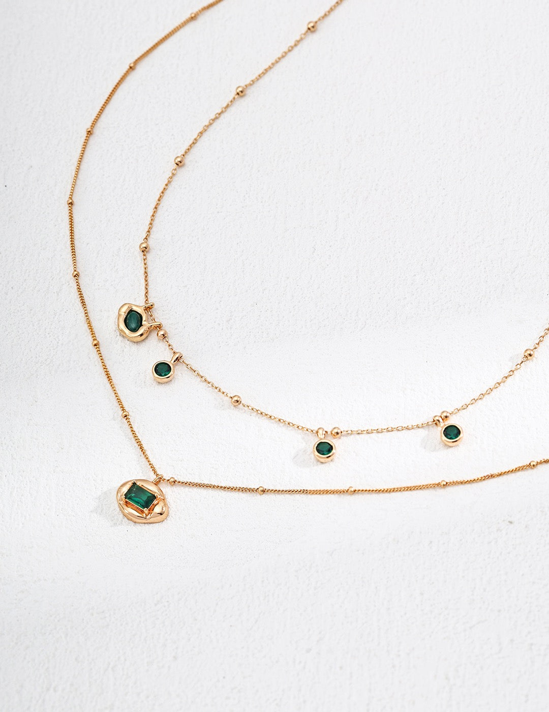 S925 silver simple zircon necklace malachite necklace