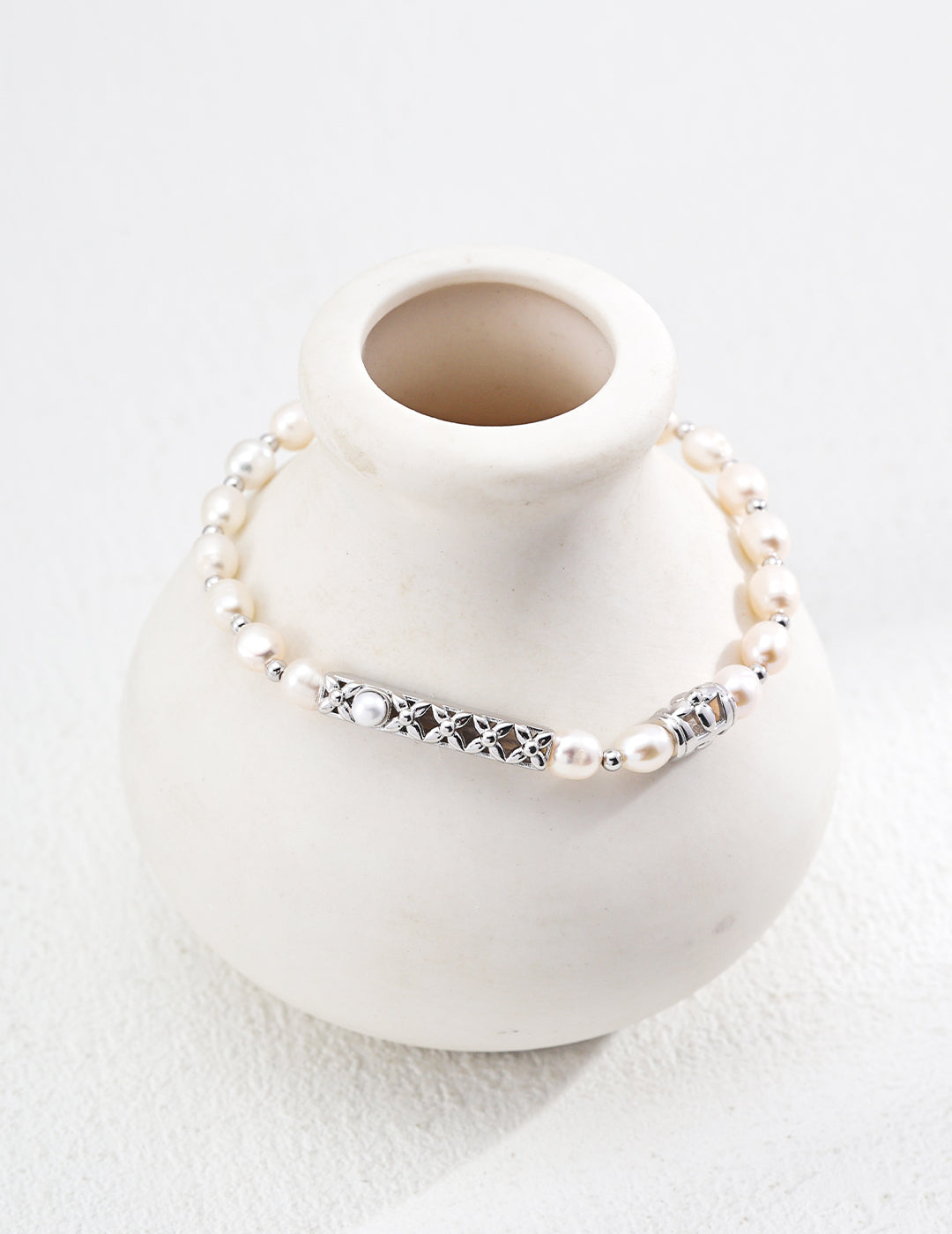 S925 silver natural pearl drawstring bracelet SL0167