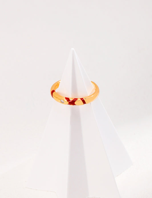 Simple zircon intertwined ring J0246