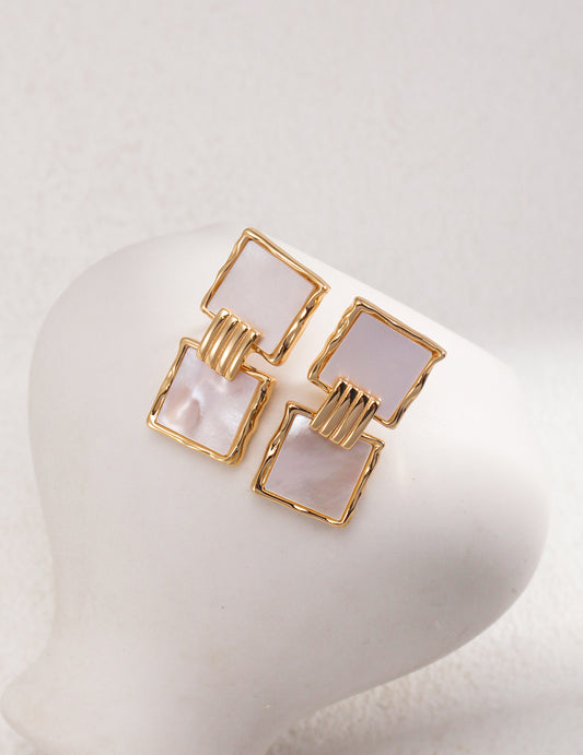 Square shell earrings