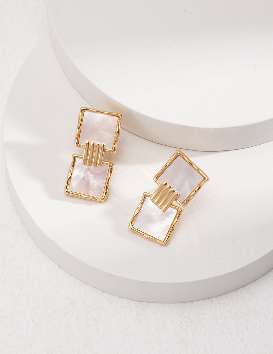 Square shell earrings