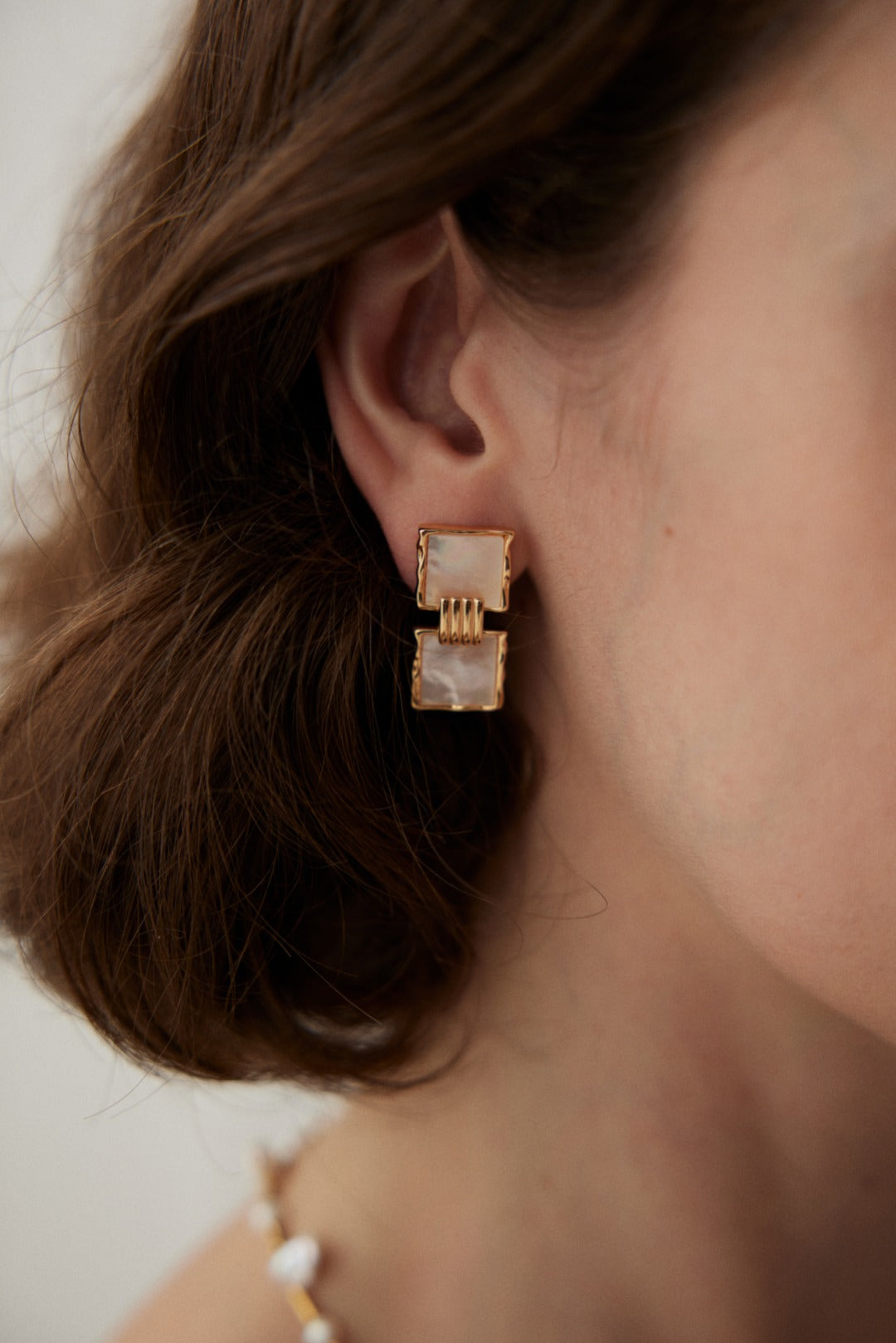 Square shell earrings