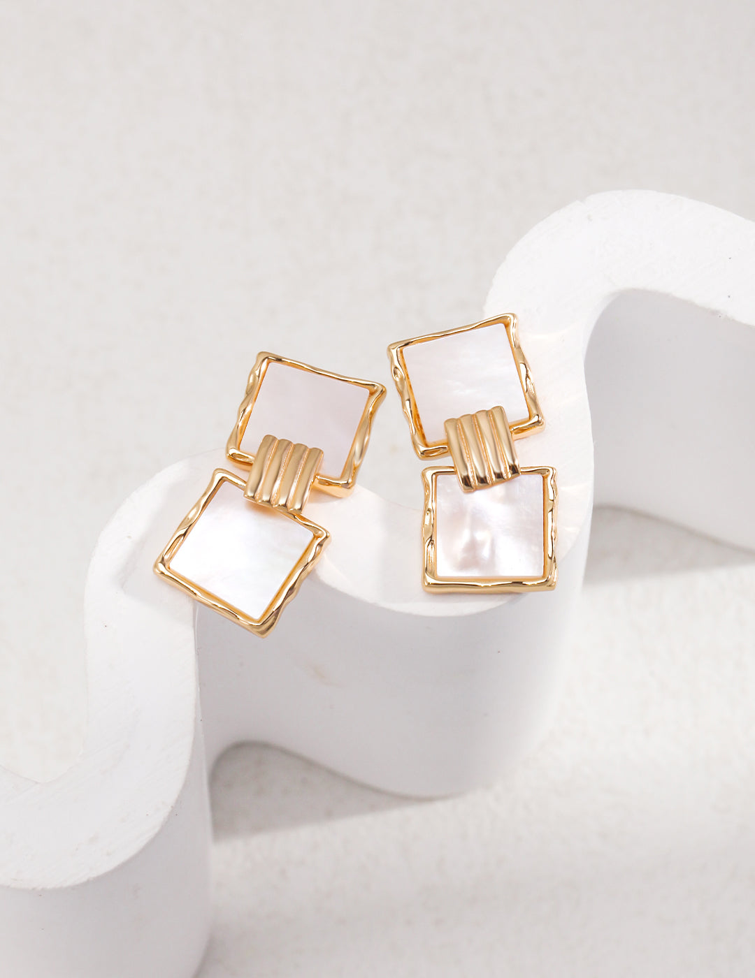 Square shell earrings