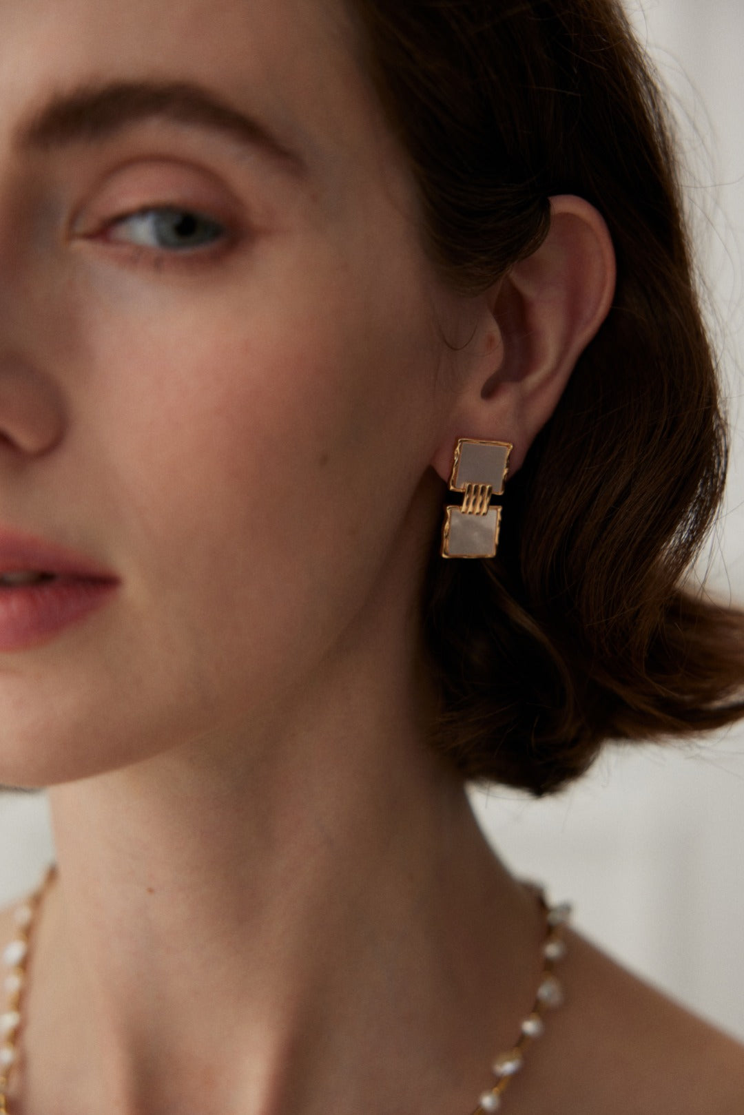 Square shell earrings