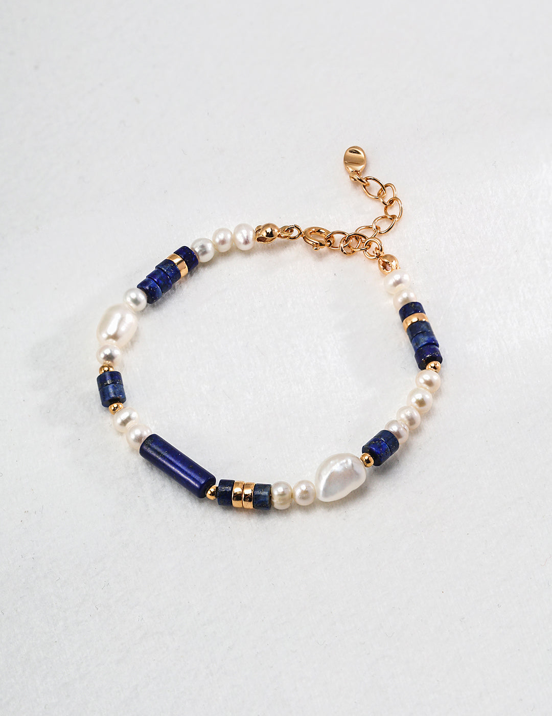 Sterling silver lapis lazuli pearl bracelet SL0136-2