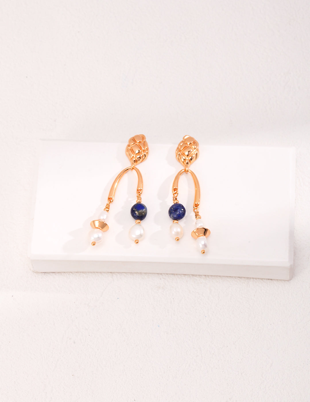 Sterling silver lapis lazuli pearl earrings Earrings E01011