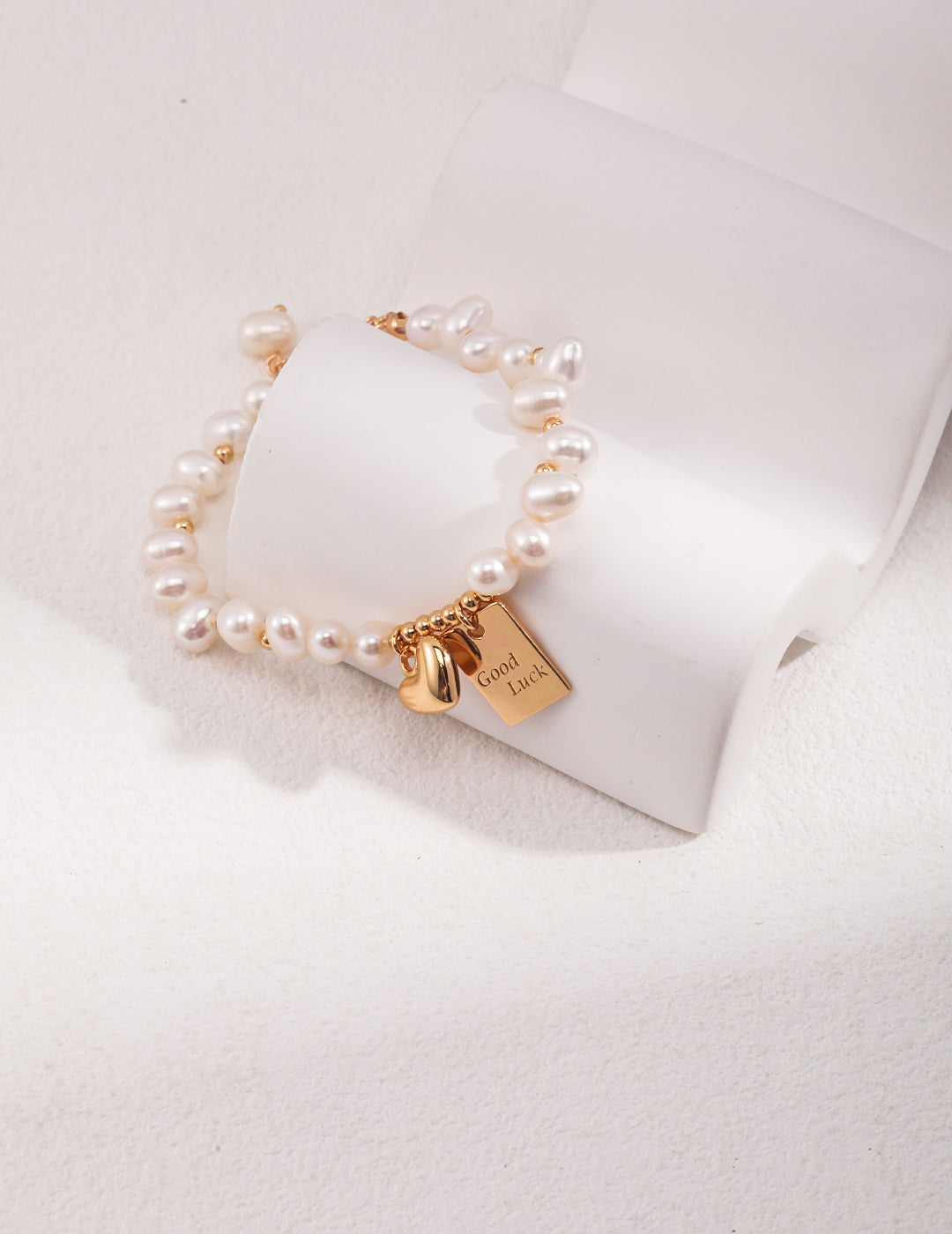 Sterling silver lucky pearl bracelet