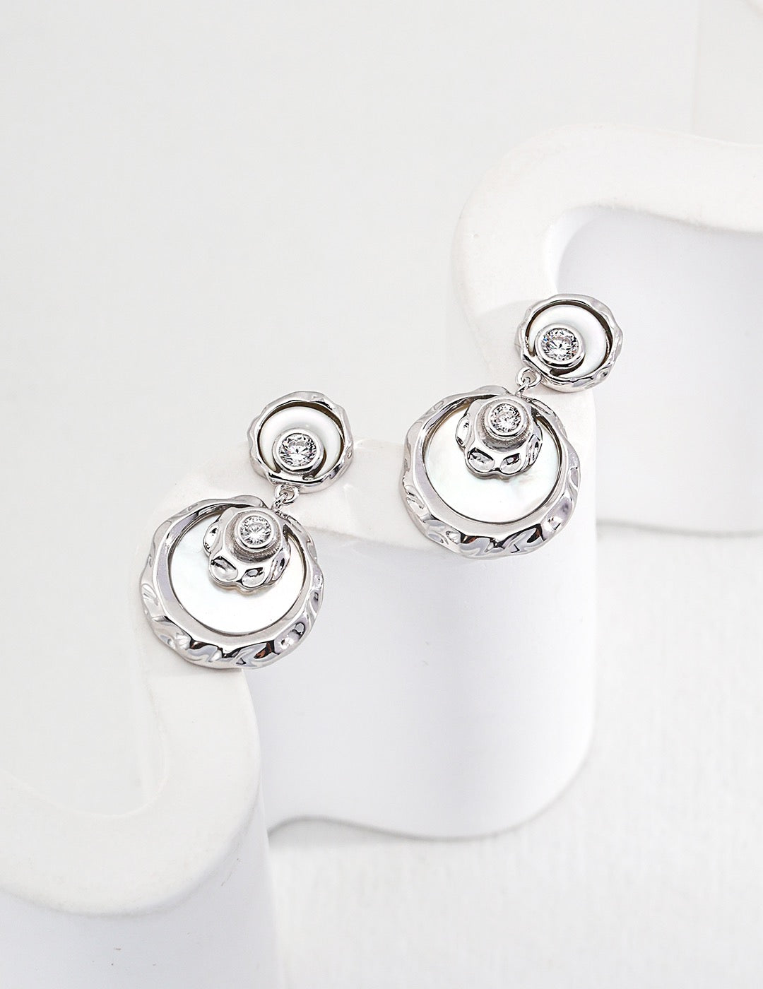 Sterling silver mother-of-pearl earrings