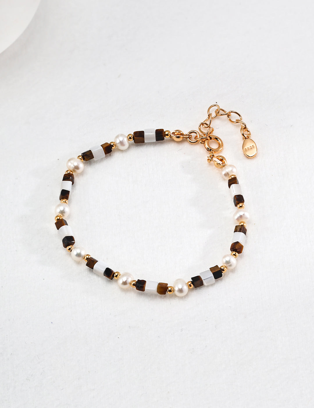 Sterling silver tiger eye stone bracelet