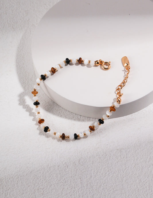 Sterling silver tiger eye stone bracelet