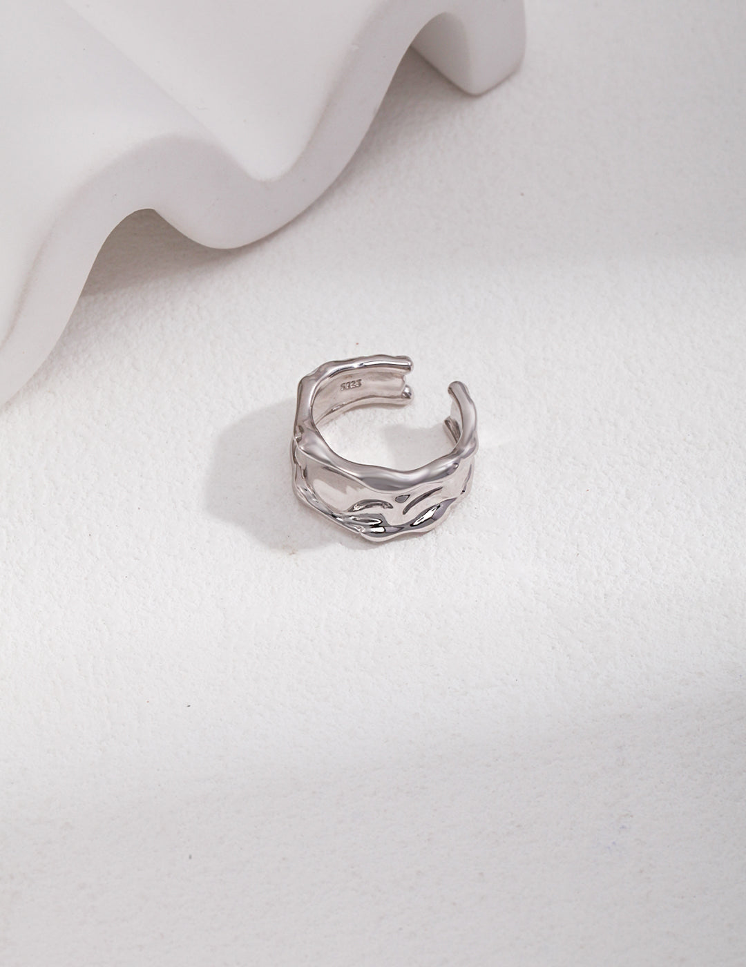 Sterling silver wide ring J0199