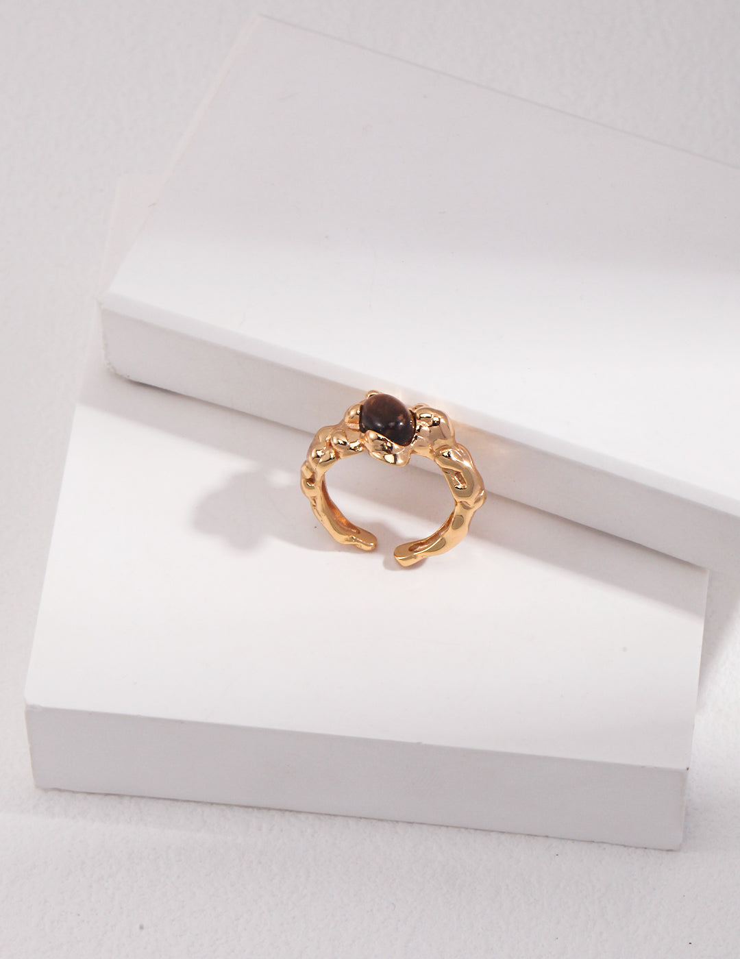 Tiger Eye French Minimalist Inlay Ring J0214