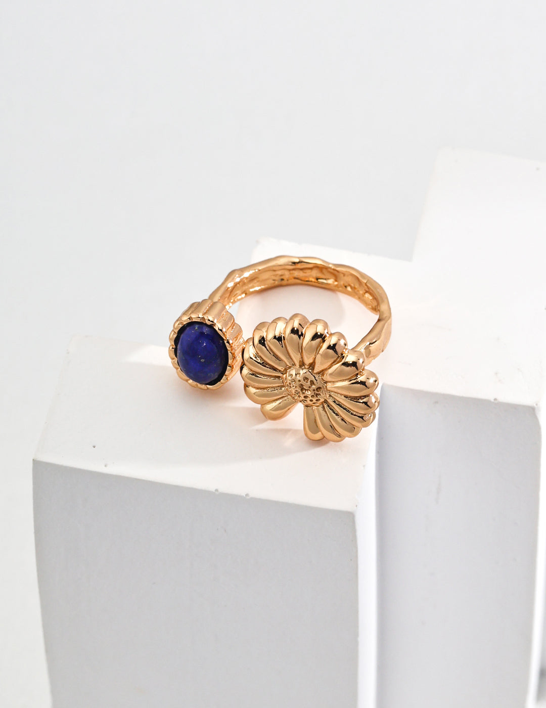 Daisy Sterling Silver Vintage Lapis Lazuli Ring J0257-2